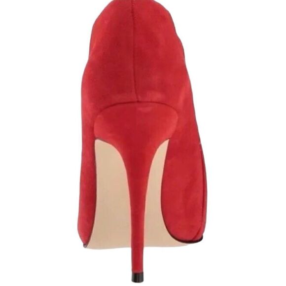 GUESS Women’s Ondrea Red Suede Pointed Toe Stilettos Ankle Booties in Size 8M - Picture 7 of 13
